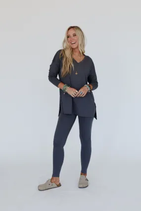 Dreamy Drift Top and Pant Set - Gray