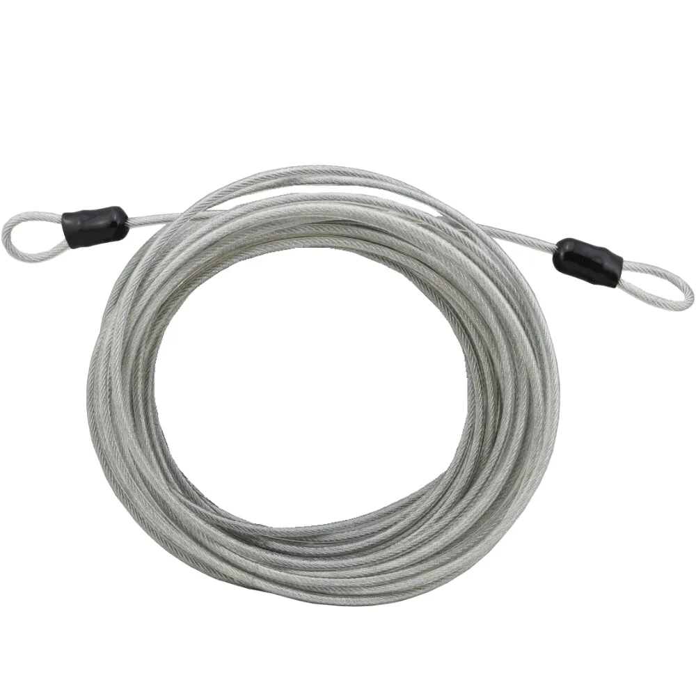 Lumintrail 3mm Braided Steel Coated Security Cable Luggage Lock Safety Cable Wire Double Loop