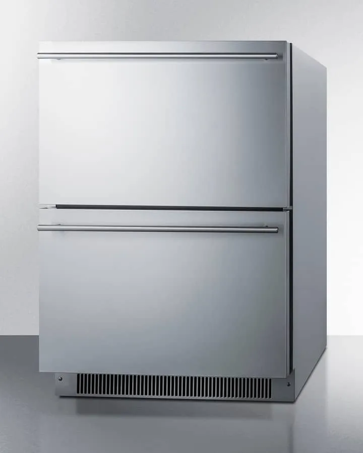 Summit 24" 2-Drawer Stainless Steel Freezer ADFD2D24